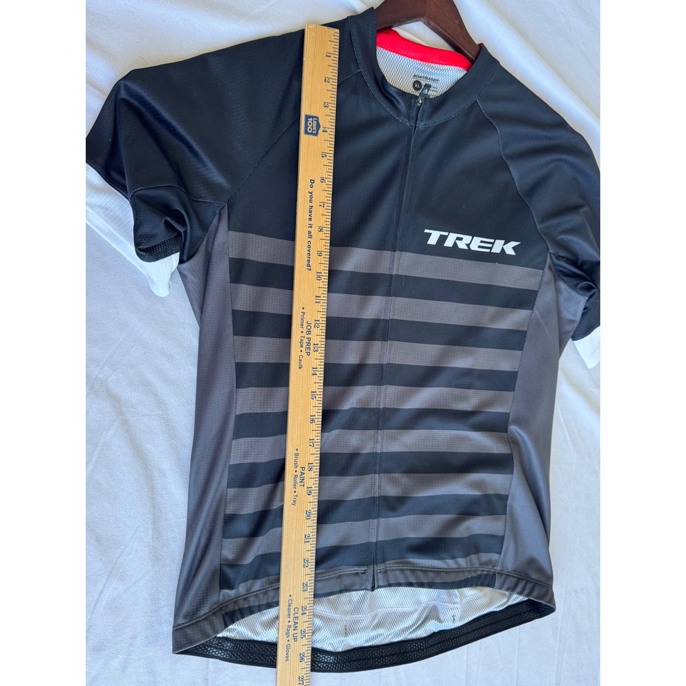 Trek Bontrager Mens XL Cycling Jersey Black Grey Striped Short Sleeve Profila - Picture 6 of 7